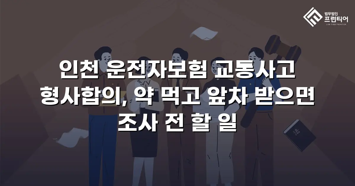 인천 운전자보험 교통사고 형사합의, 약 먹고 앞차 받으면 조사 전 할 일