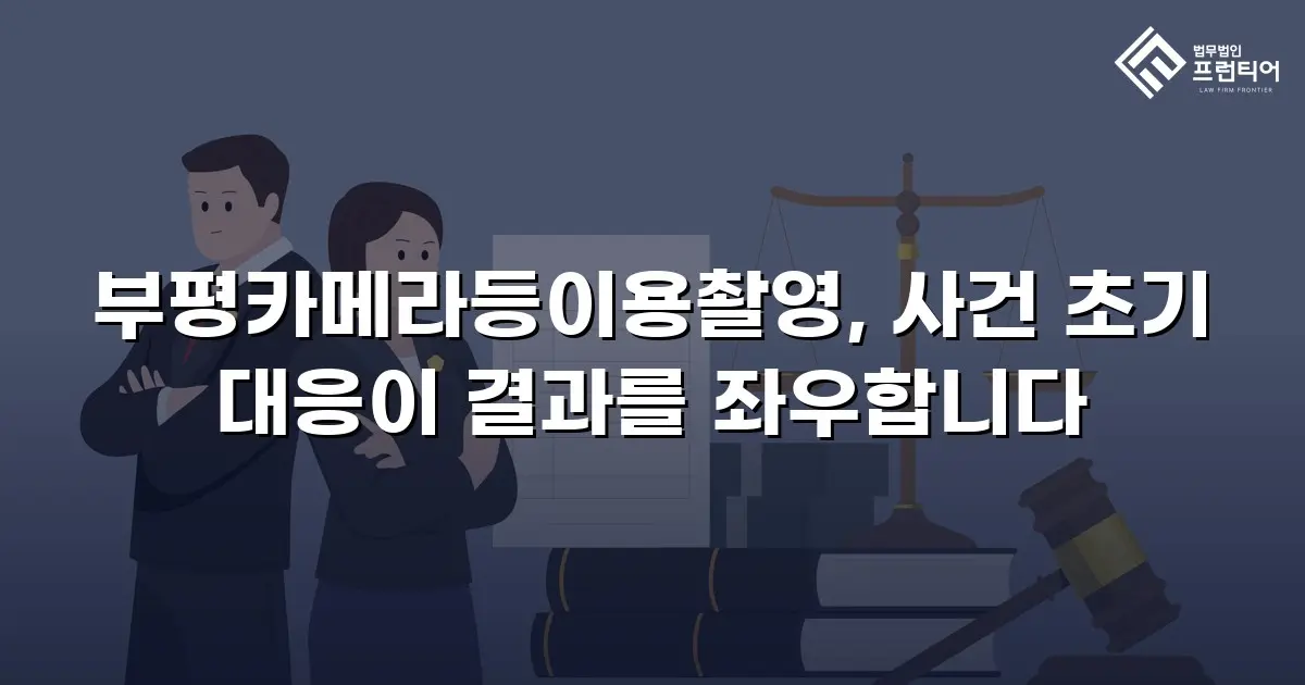 부평카메라등이용촬영, 사건 초기 대응이 결과를 좌우합니다