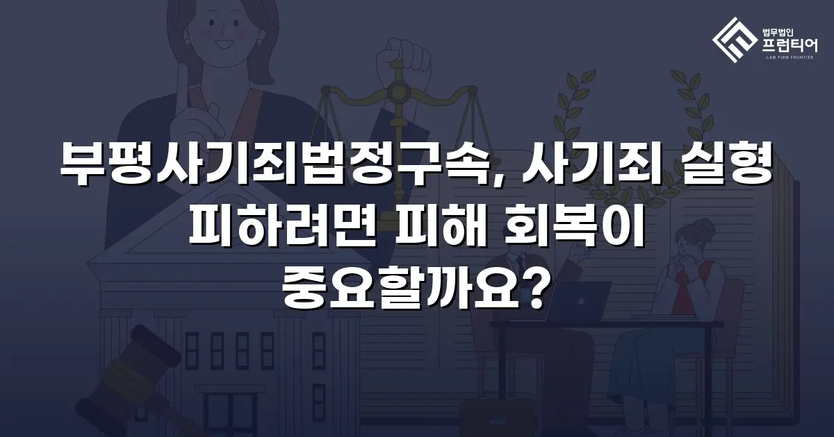부평사기죄법정구속, 사기죄 실형 피하려면 피해 회복이 중요할까요?