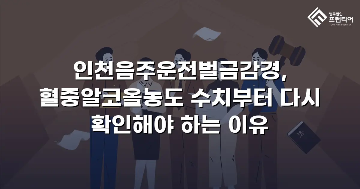 인천음주운전벌금감경, 혈중알코올농도 수치부터 다시 확인해야 하는 이유