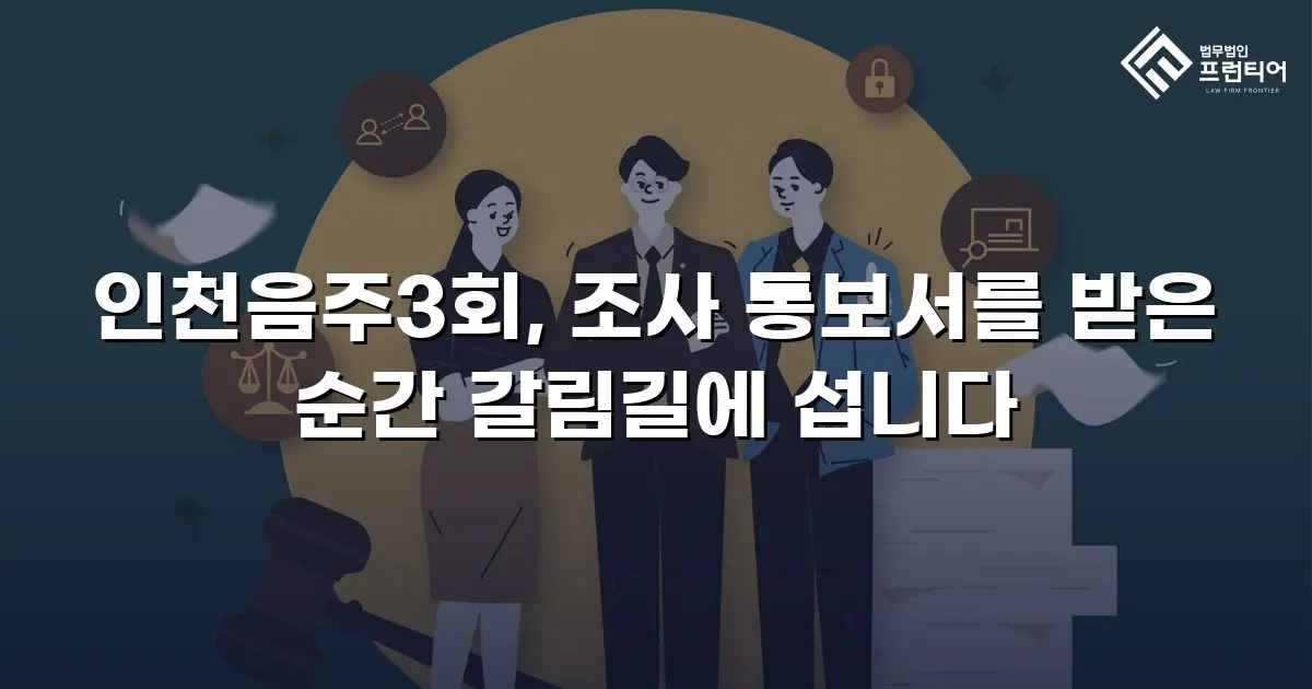 인천음주3회, 조사 통보서를 받은 순간 갈림길에 섭니다