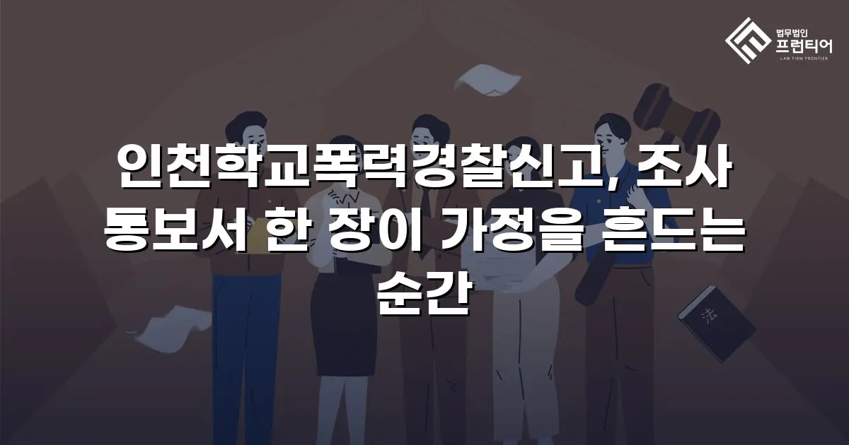 인천학교폭력경찰신고, 조사 통보서 한 장이 가정을 흔드는 순간