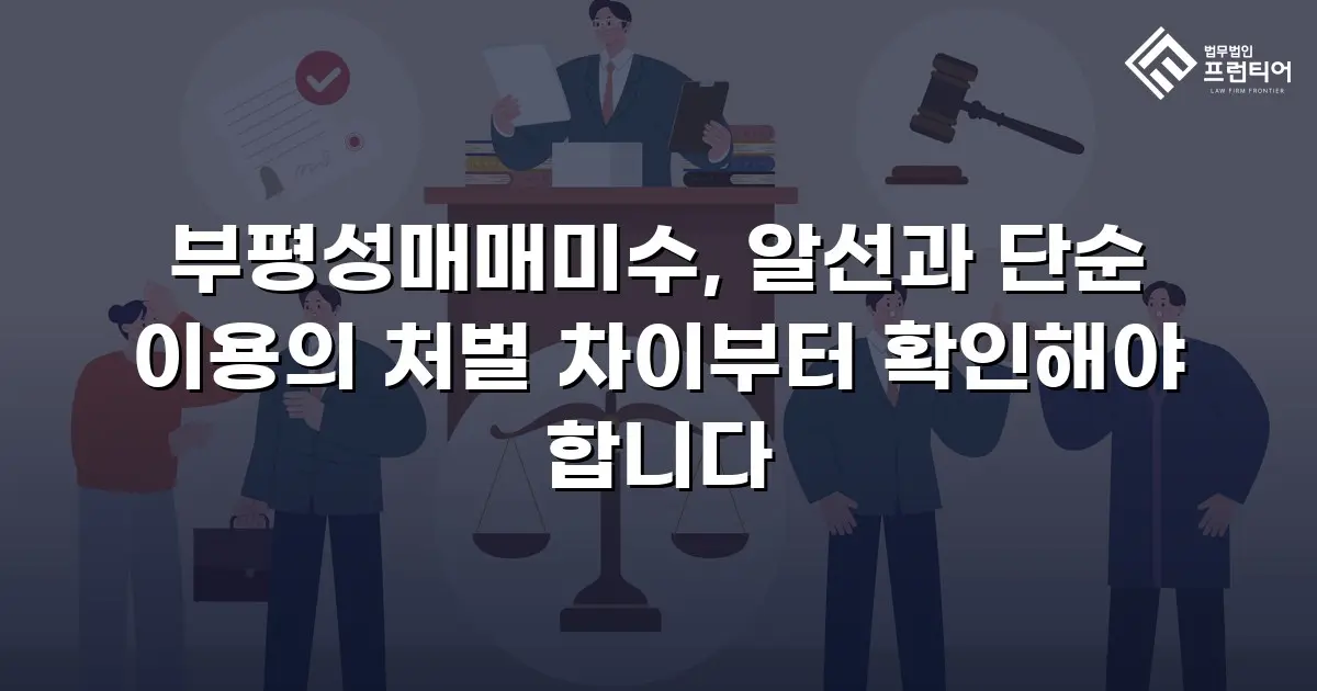 부평성매매미수, 알선과 단순 이용의 처벌 차이부터 확인해야 합니다