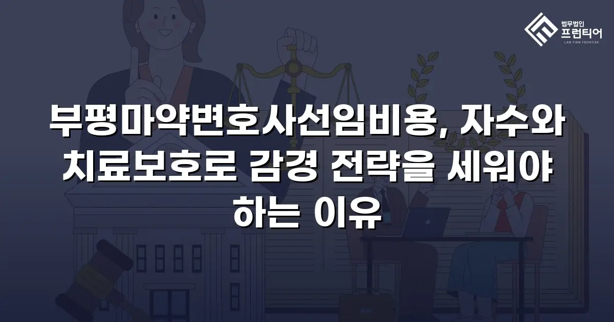 부평마약변호사선임비용, 자수와 치료보호로 감경 전략을 세워야 하는 이유