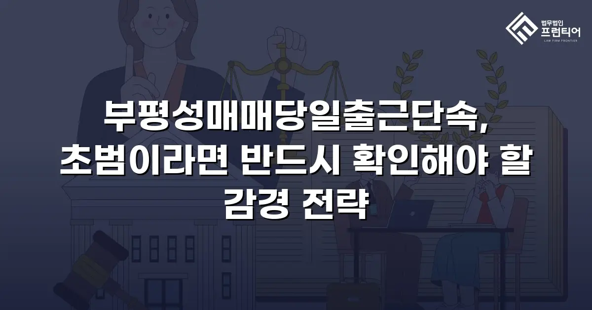 부평성매매당일출근단속, 초범이라면 반드시 확인해야 할 감경 전략