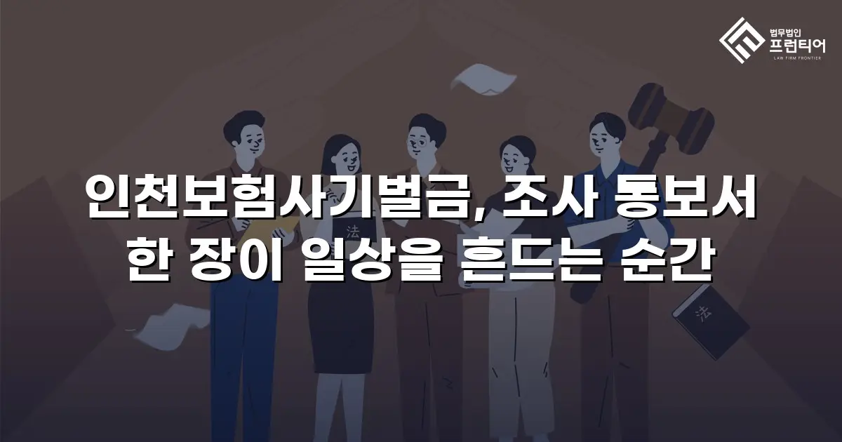 인천보험사기벌금, 조사 통보서 한 장이 일상을 흔드는 순간