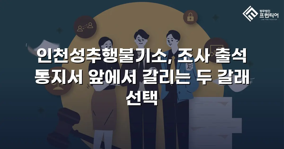 인천성추행불기소, 조사 출석 통지서 앞에서 갈리는 두 갈래 선택