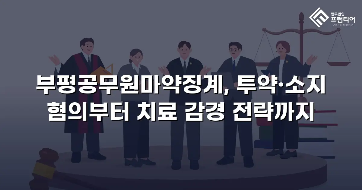 부평공무원마약징계, 투약·소지 혐의부터 치료 감경 전략까지