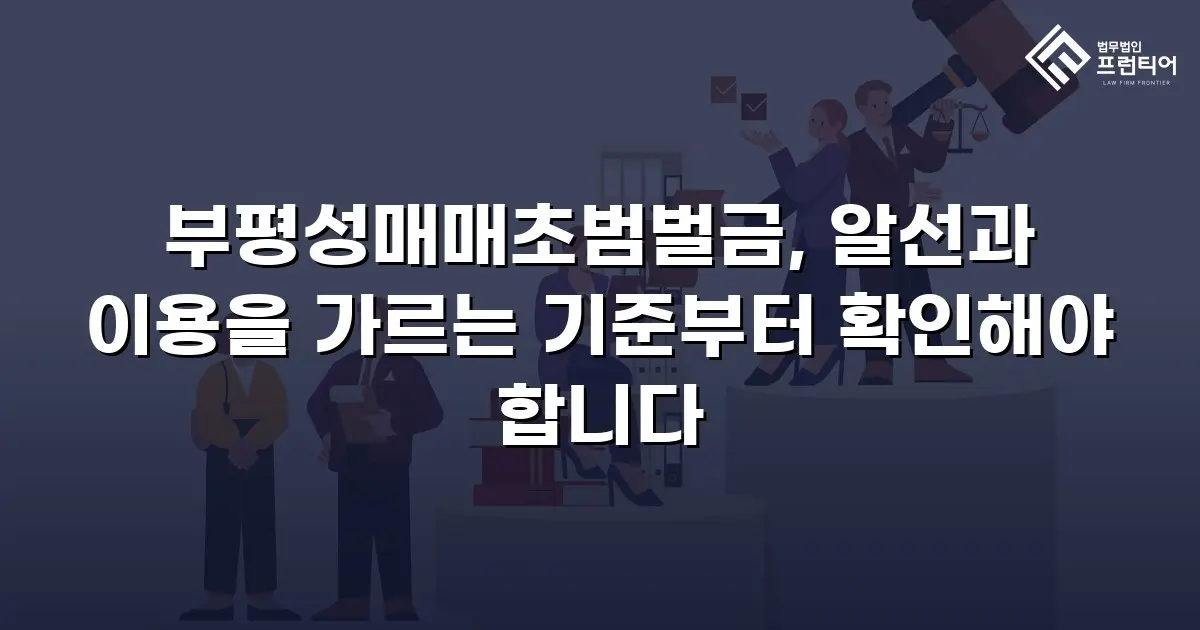 부평성매매초범벌금, 알선과 이용을 가르는 기준부터 확인해야 합니다