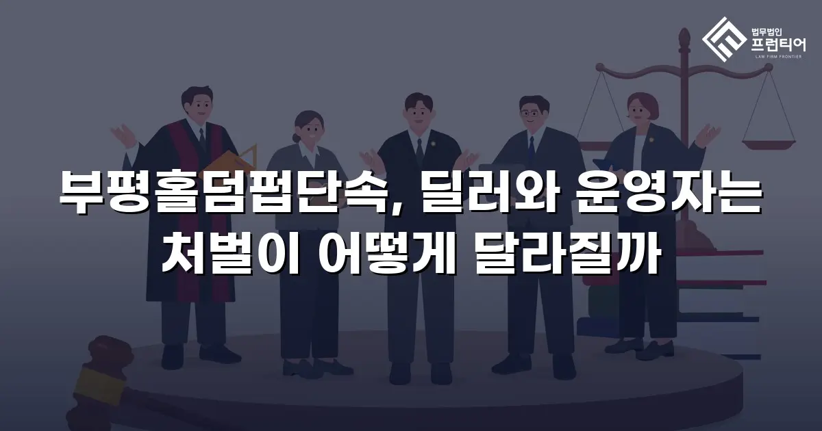 부평홀덤펍단속, 딜러와 운영자는 처벌이 어떻게 달라질까