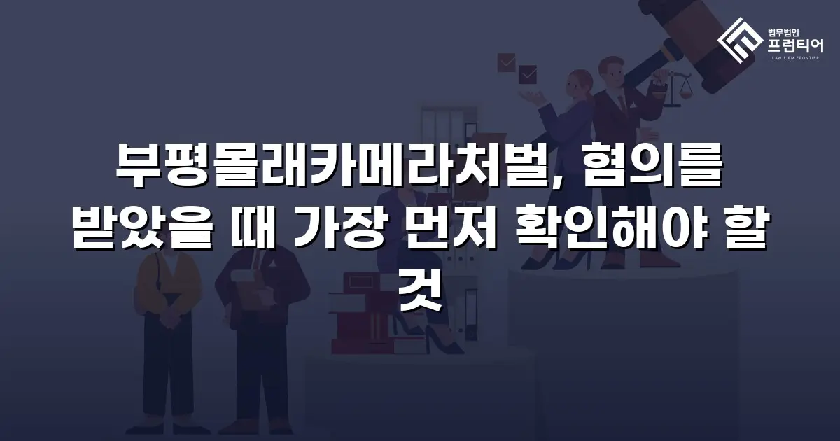 부평몰래카메라처벌, 혐의를 받았을 때 가장 먼저 확인해야 할 것