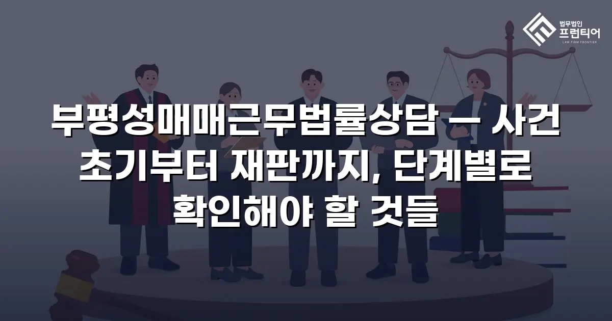 부평성매매근무법률상담 — 사건 초기부터 재판까지, 단계별로 확인해야 할 것들