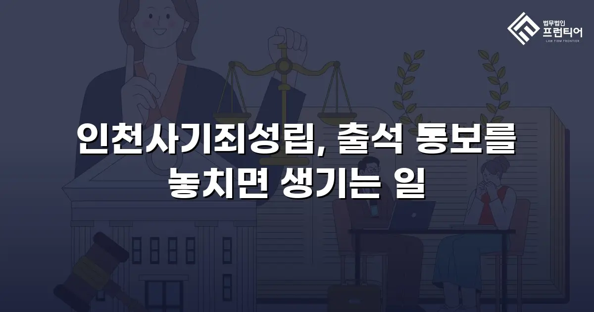인천사기죄성립, 출석 통보를 놓치면 생기는 일
