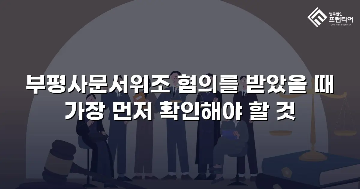 부평사문서위조 혐의를 받았을 때 가장 먼저 확인해야 할 것
