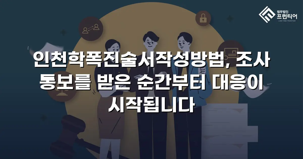 인천학폭진술서작성방법, 조사 통보를 받은 순간부터 대응이 시작됩니다