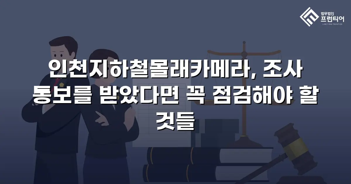 인천지하철몰래카메라, 조사 통보를 받았다면 꼭 점검해야 할 것들