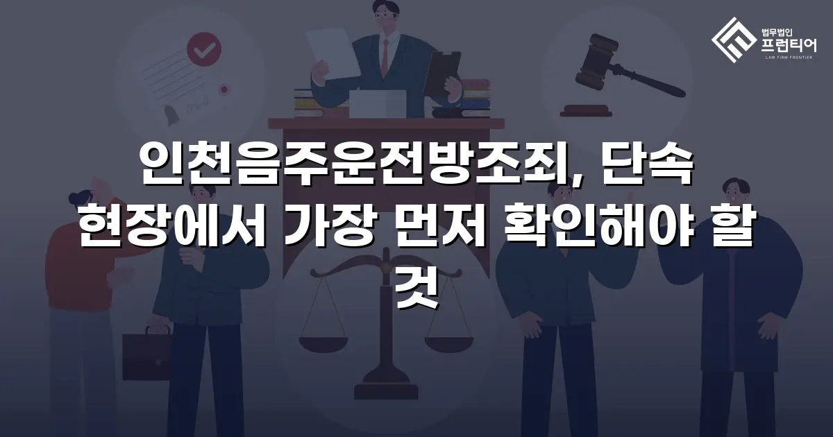 인천음주운전방조죄, 단속 현장에서 가장 먼저 확인해야 할 것