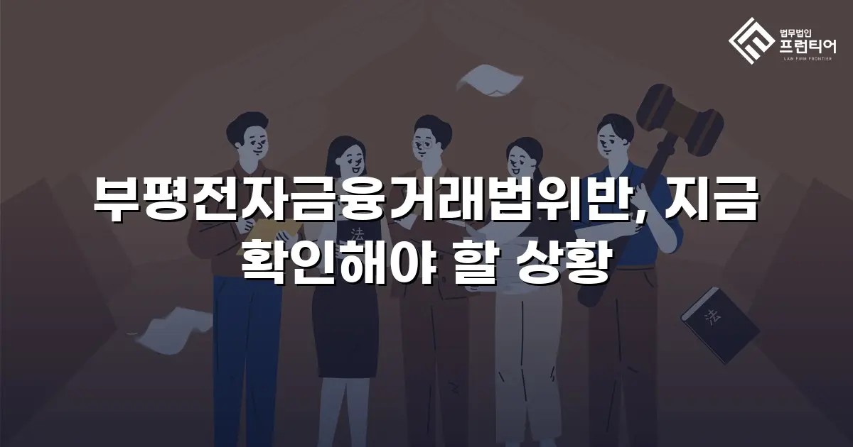 부평전자금융거래법위반, 지금 확인해야 할 상황