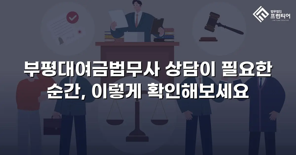 부평대여금법무사 상담이 필요한 순간, 이렇게 확인해보세요