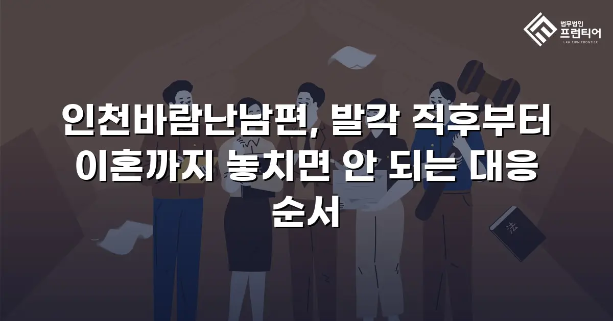 인천바람난남편, 발각 직후부터 이혼까지 놓치면 안 되는 대응 순서