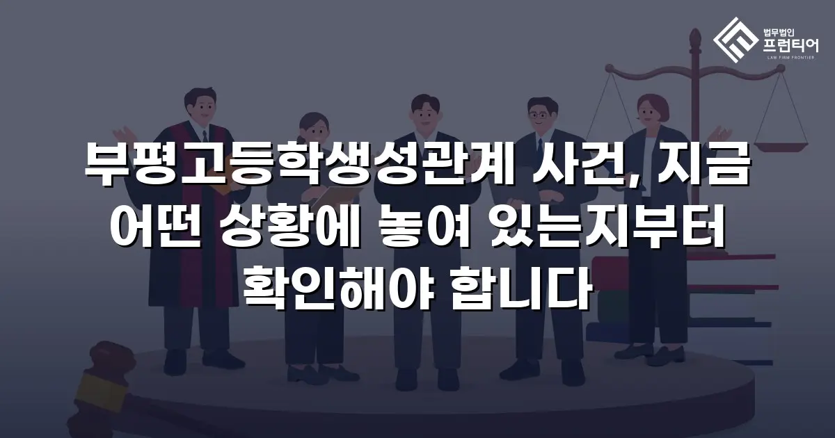 부평고등학생성관계 사건, 지금 어떤 상황에 놓여 있는지부터 확인해야 합니다