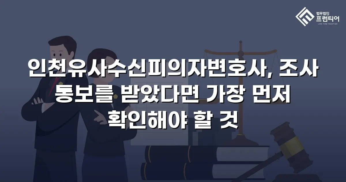 인천유사수신피의자변호사, 조사 통보를 받았다면 가장 먼저 확인해야 할 것