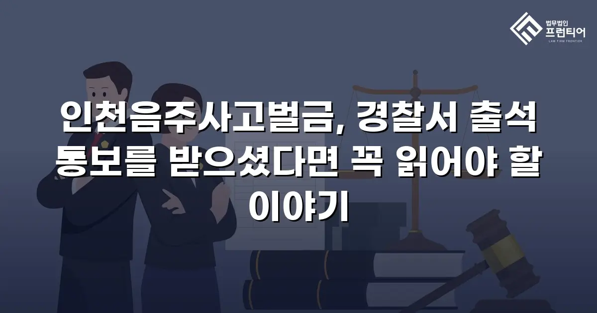 인천음주사고벌금, 경찰서 출석 통보를 받으셨다면 꼭 읽어야 할 이야기