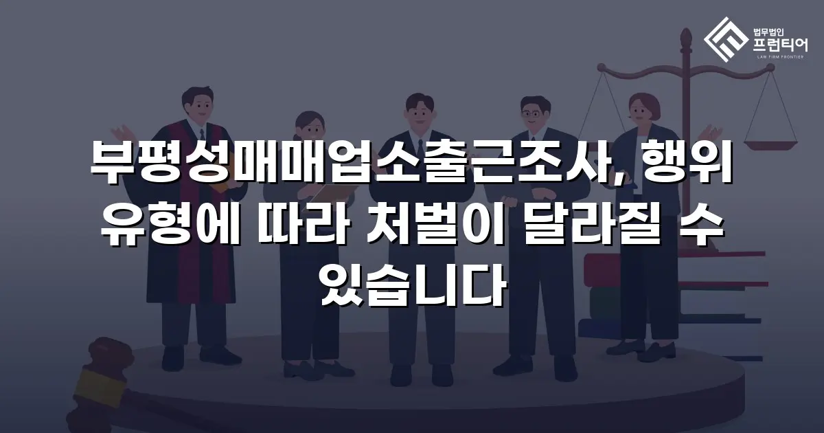 부평성매매업소출근조사, 행위 유형에 따라 처벌이 달라질 수 있습니다