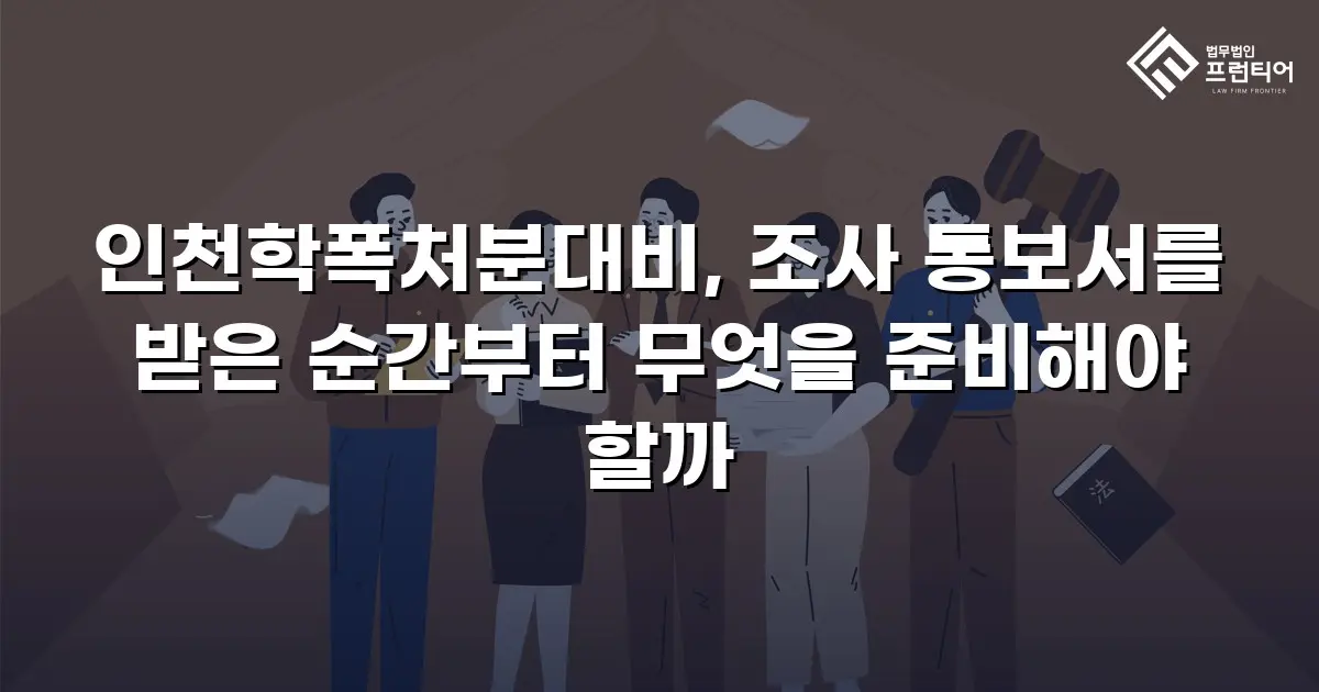 인천학폭처분대비, 조사 통보서를 받은 순간부터 무엇을 준비해야 할까