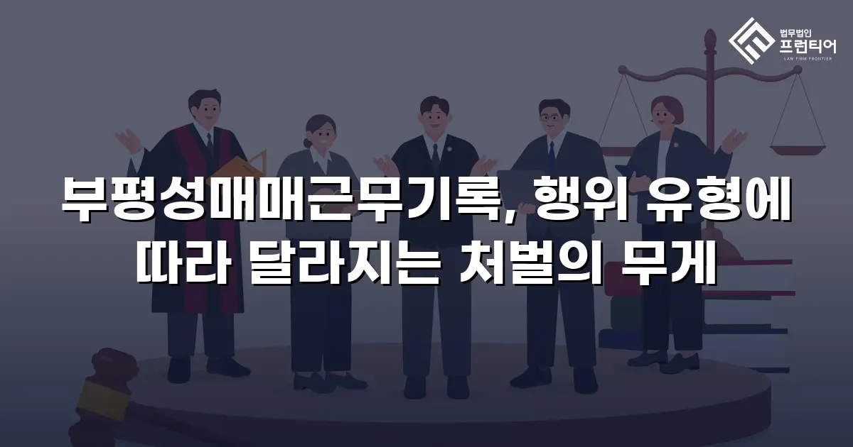 부평성매매근무기록, 행위 유형에 따라 달라지는 처벌의 무게