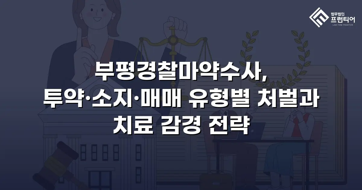 부평경찰마약수사, 투약·소지·매매 유형별 처벌과 치료 감경 전략