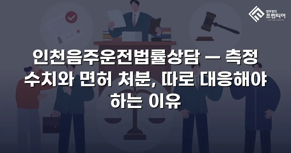 인천음주운전법률상담 — 측정 수치와 면허 처분, 따로 대응해야 하는 이유