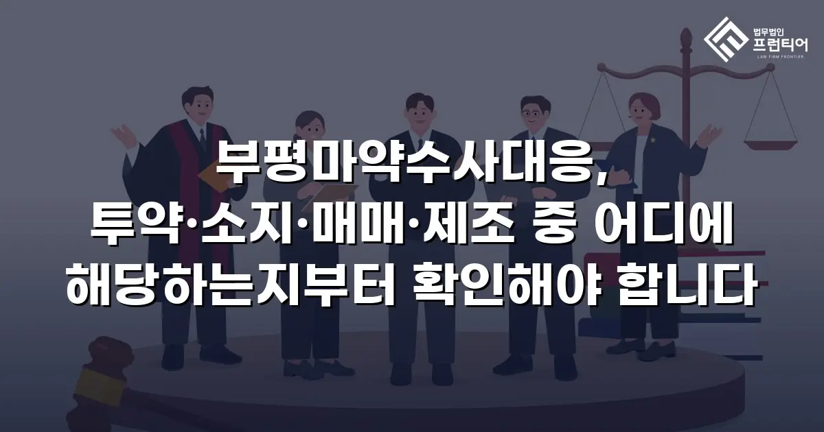 부평마약수사대응, 투약·소지·매매·제조 중 어디에 해당하는지부터 확인해야 합니다