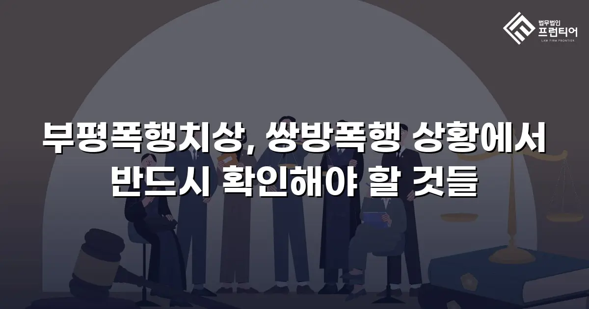 부평폭행치상, 쌍방폭행 상황에서 반드시 확인해야 할 것들