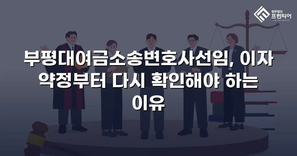 부평대여금소송변호사선임, 이자 약정부터 다시 확인해야 하는 이유