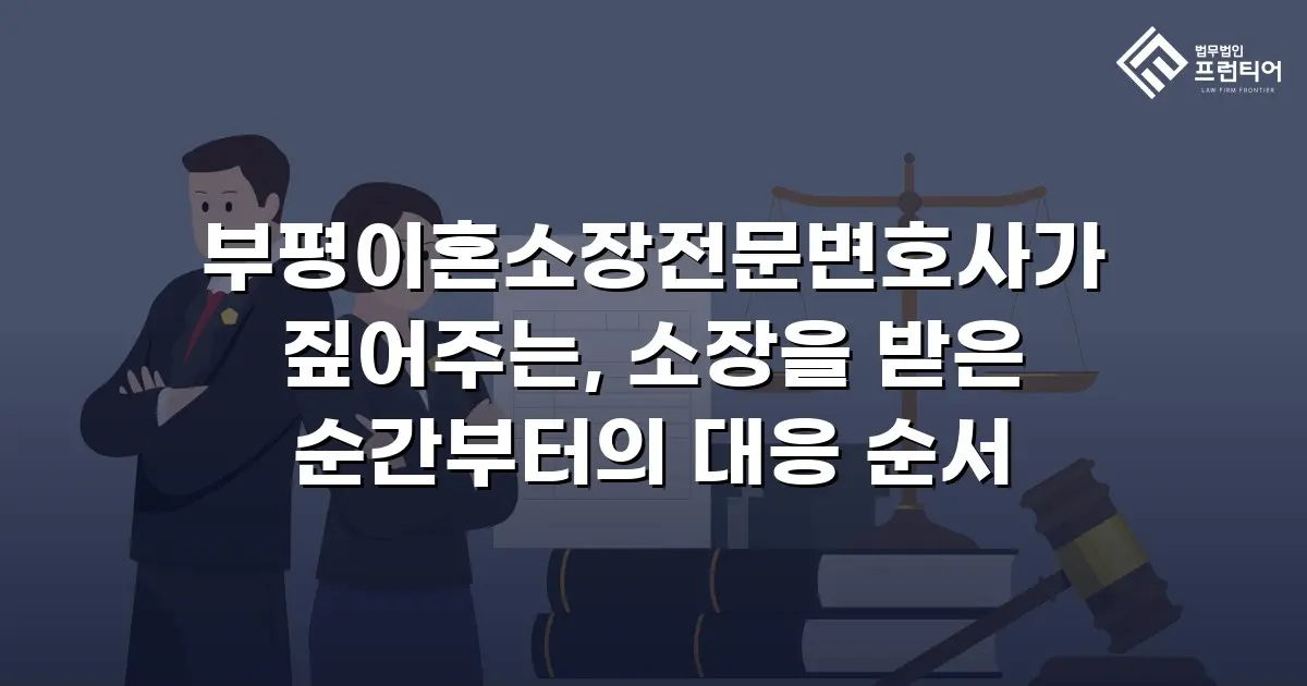 부평이혼소장전문변호사가 짚어주는, 소장을 받은 순간부터의 대응 순서