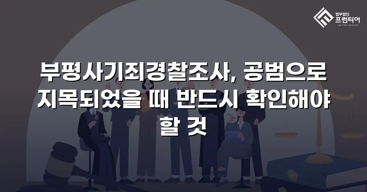 부평사기죄경찰조사, 공범으로 지목되었을 때 반드시 확인해야 할 것