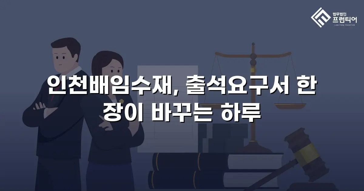인천배임수재, 출석요구서 한 장이 바꾸는 하루