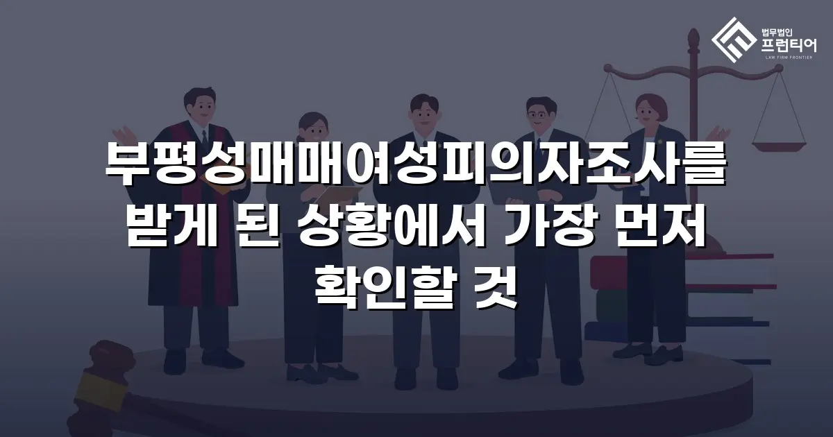 부평성매매여성피의자조사를 받게 된 상황에서 가장 먼저 확인할 것