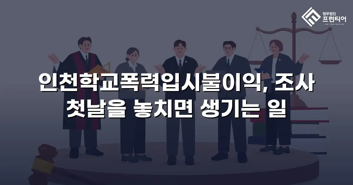 인천학교폭력입시불이익, 조사 첫날을 놓치면 생기는 일