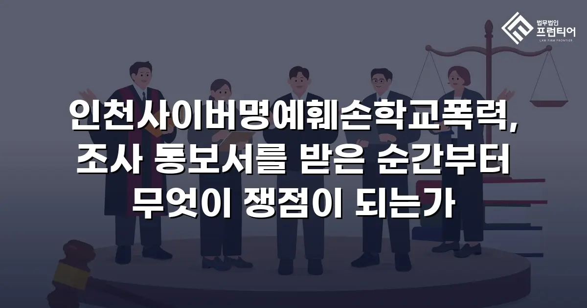 인천사이버명예훼손학교폭력, 조사 통보서를 받은 순간부터 무엇이 쟁점이 되는가