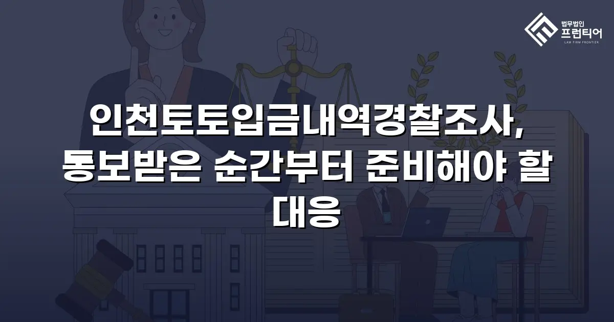 인천토토입금내역경찰조사, 통보받은 순간부터 준비해야 할 대응