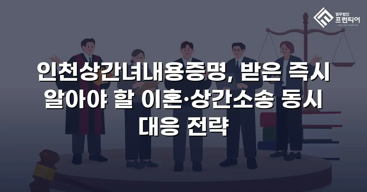 인천상간녀내용증명, 받은 즉시 알아야 할 이혼·상간소송 동시 대응 전략