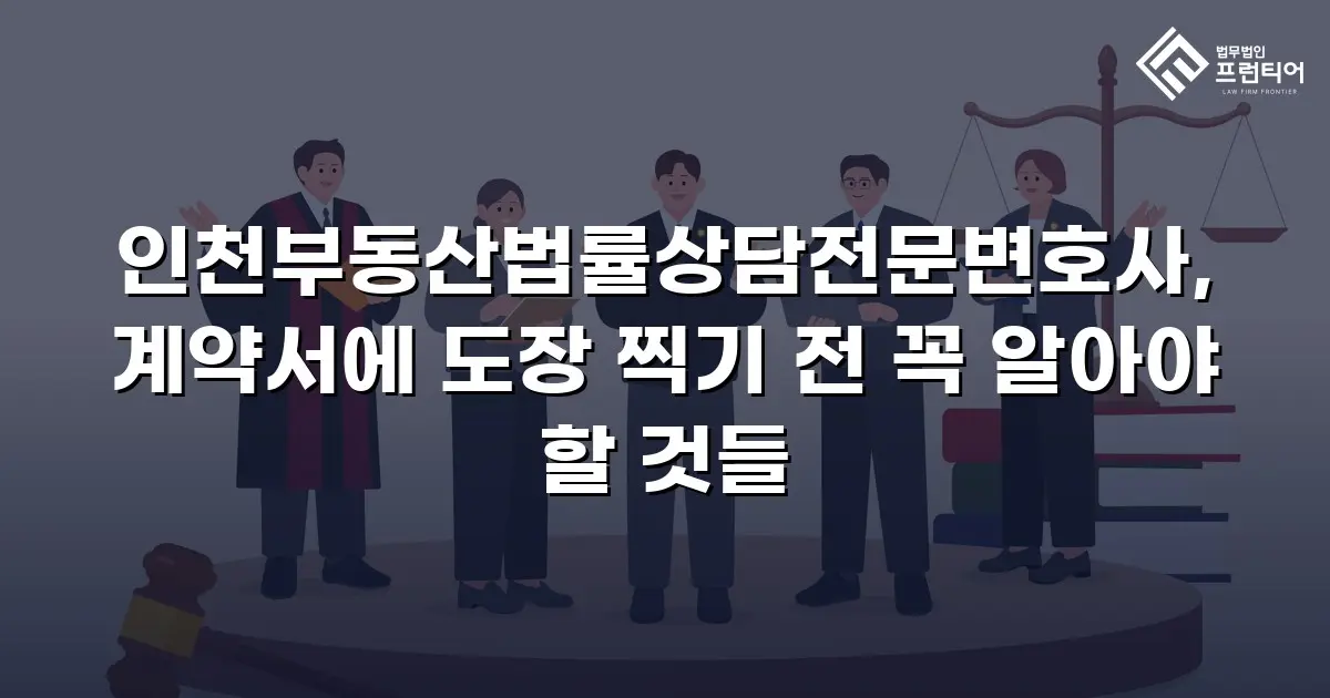 인천부동산법률상담전문변호사, 계약서에 도장 찍기 전 꼭 알아야 할 것들
