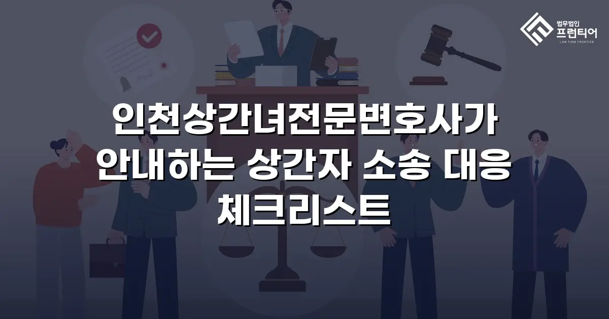 인천상간녀전문변호사가 안내하는 상간자 소송 대응 체크리스트