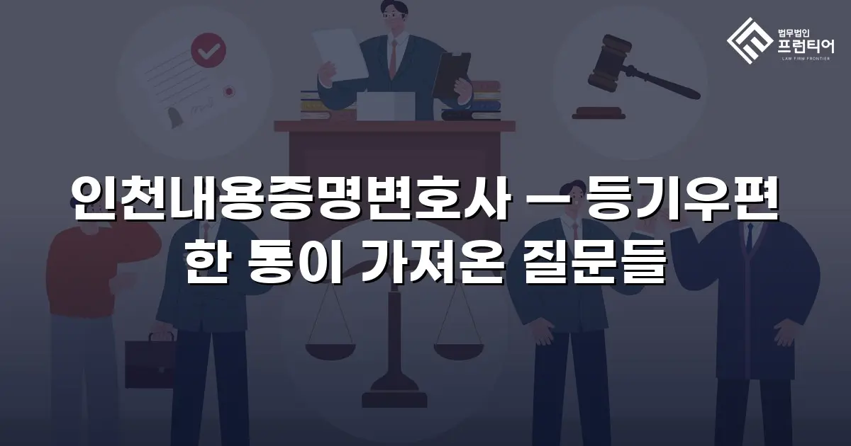인천내용증명변호사 — 등기우편 한 통이 가져온 질문들