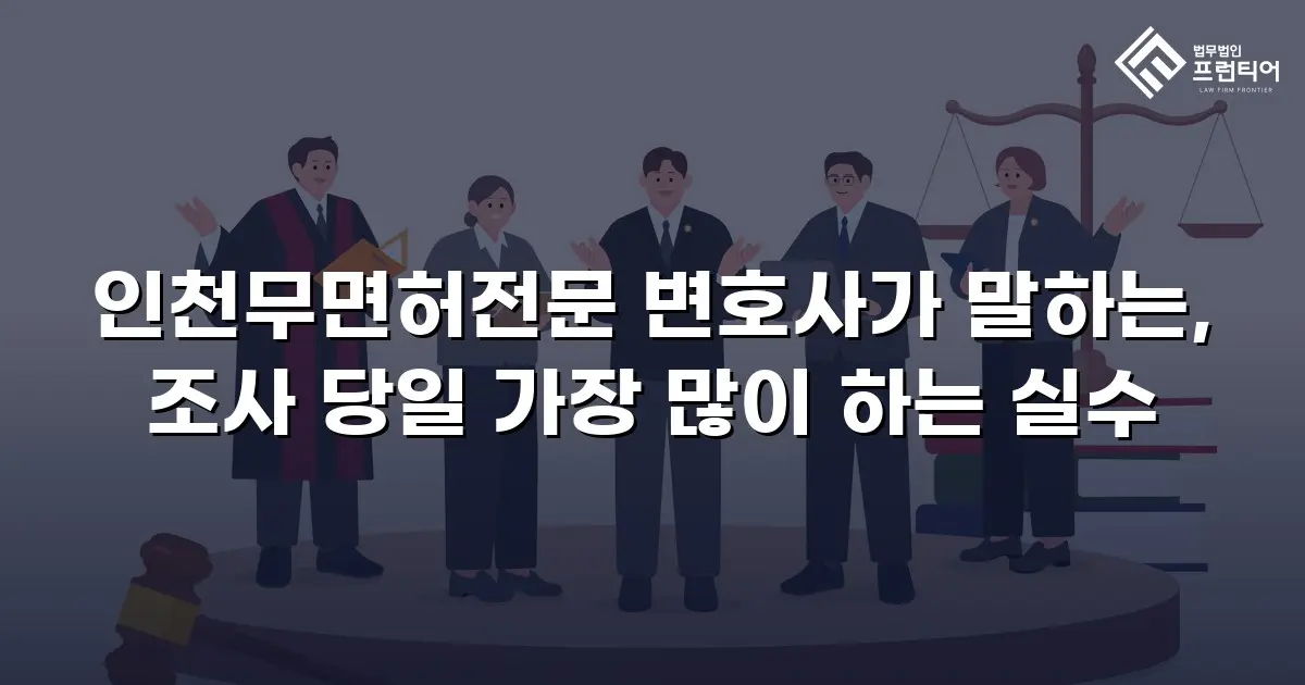 인천무면허전문 변호사가 말하는, 조사 당일 가장 많이 하는 실수