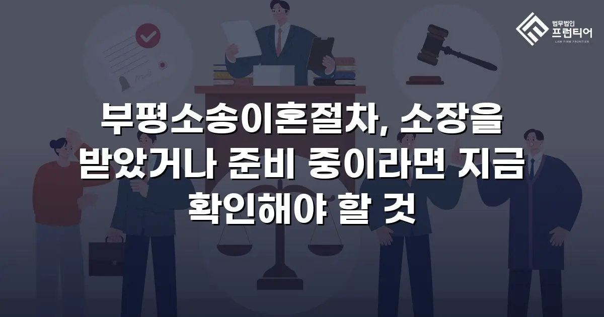 부평소송이혼절차, 소장을 받았거나 준비 중이라면 지금 확인해야 할 것