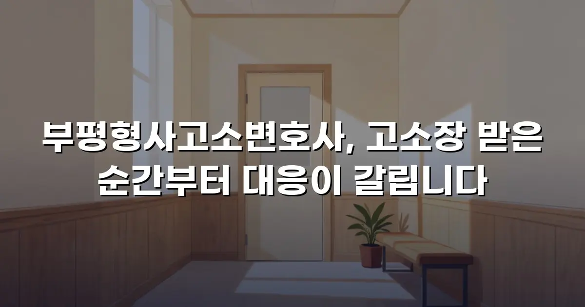 부평형사고소변호사, 고소장 받은 순간부터 대응이 갈립니다