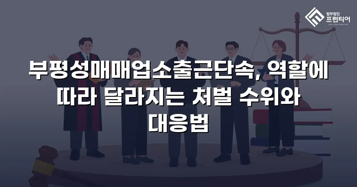부평성매매업소출근단속, 역할에 따라 달라지는 처벌 수위와 대응법